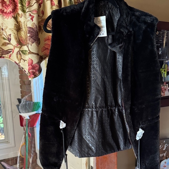 Guess Jackets & Blazers - Guess Black Faux Fur Vest